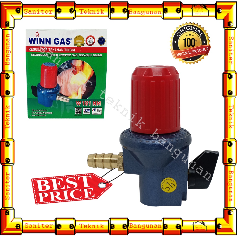 Regulator Gas Meteran Winn Gas W 181M Kepala Gas Tekanan Tinggi