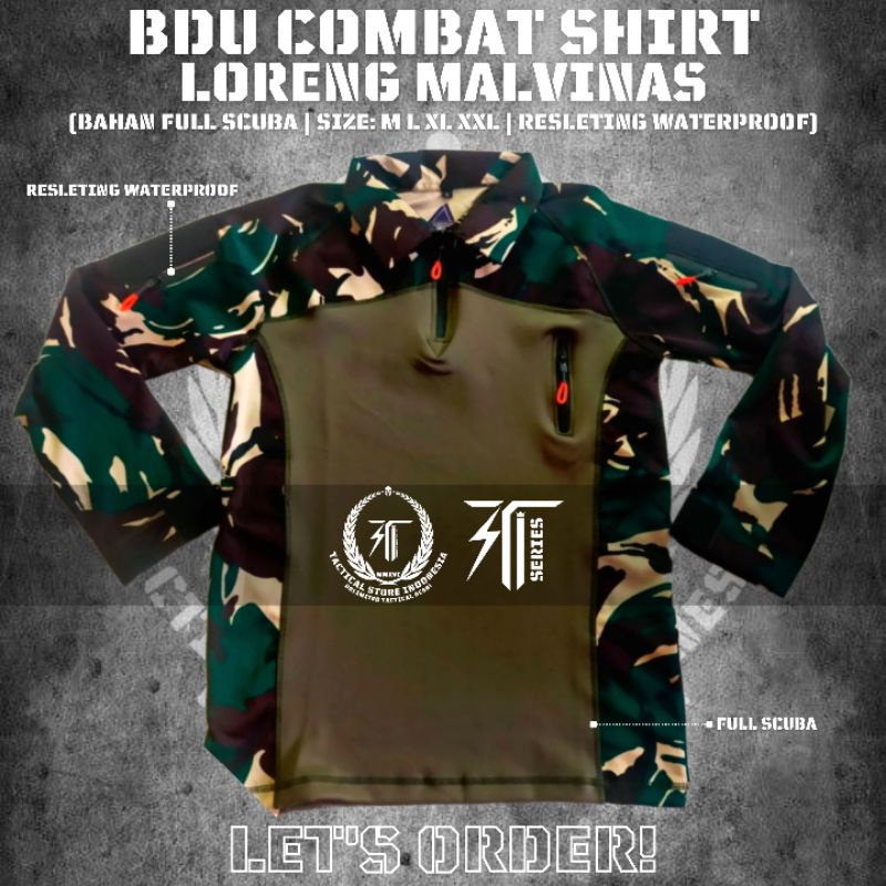 BDU Scuba Loreng Malvinas - BDU Combat Shirt Full Scuba Lengan Panjang