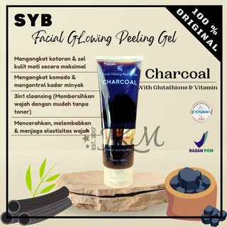 SYB Facial Glowing Peeling Gel Charcoal / Aloevera / Milk &amp; Snail 130ML BPOM