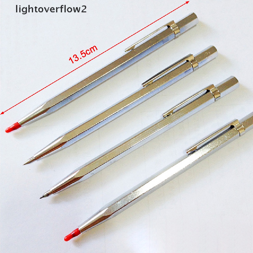 (lightoverflow2) 1pc Pena Ukir Ujung Ganda Bahan Tungsten Alloy + Keramik (ID)