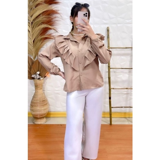 Cs KEMEJA BLOUSE LENGAN PANJANG KARET XL