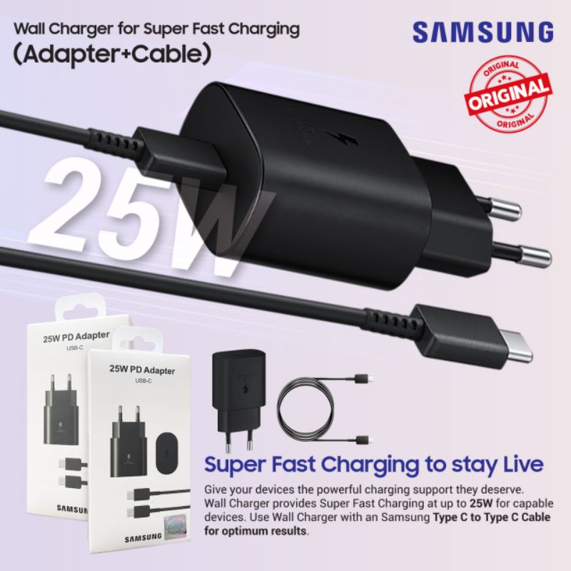 CHARGER SAMSUNG 25W ORIGINAL 100% SAMSUNG PD C TO C ORIGINAL GT