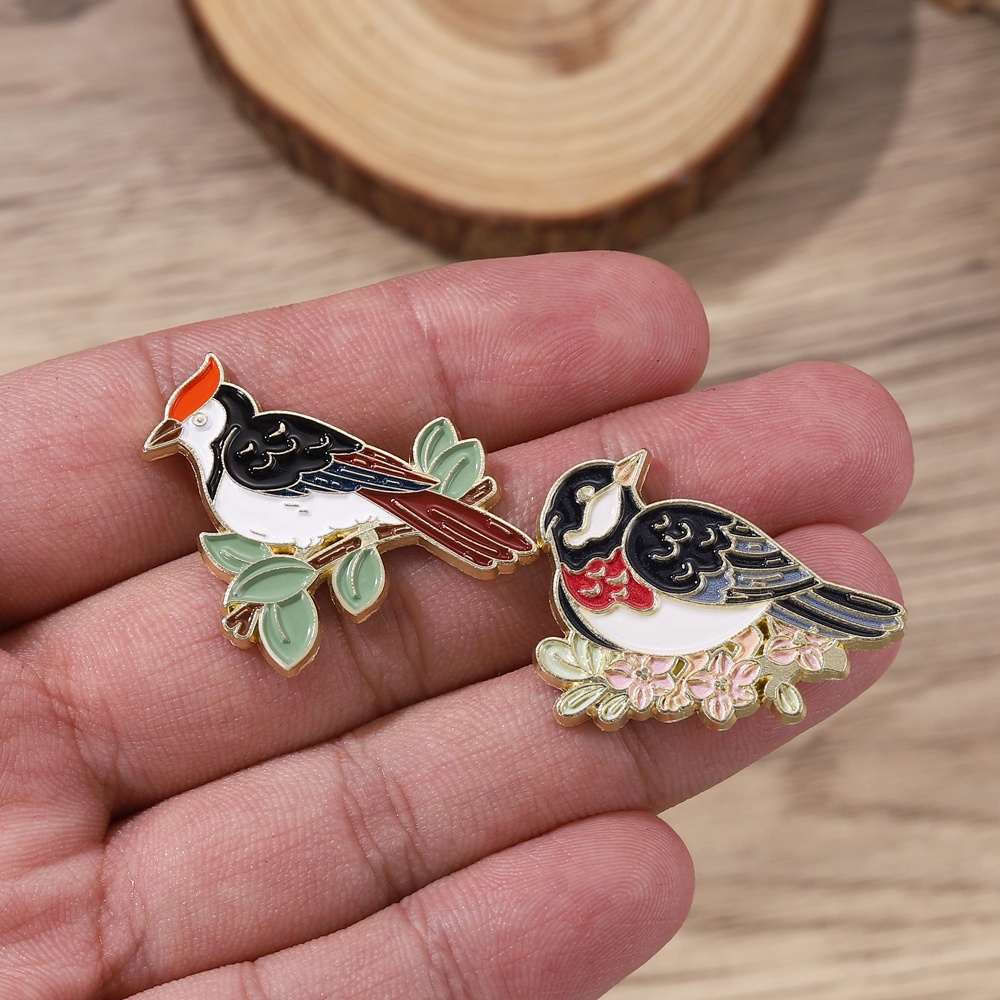 Bros Pin Enamel Bentuk Kartun Burung Pelatuk Warna-Warni Untuk Hadiah Teman