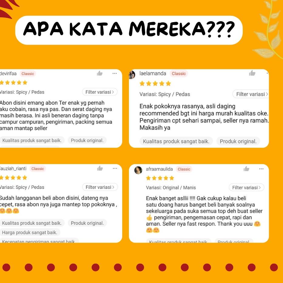 

Cepat laku--PAKET HEMAT 3pcs ABON SAPI ORIGINAL / ABON SAPI ASLI 100% DAGING SAPI / ABON SAPI HALAL / ABON SAPI ENAK / BEEF FLOSS ABON SAPI