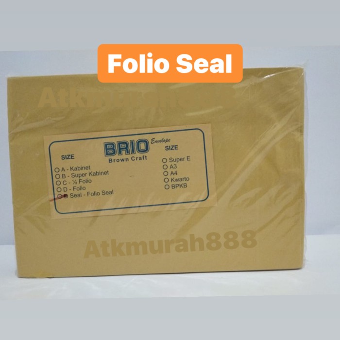 

Terbatas Amplop Coklat Folio Seal Brio Murah /Amplop Murah Folio Seal Trendi
