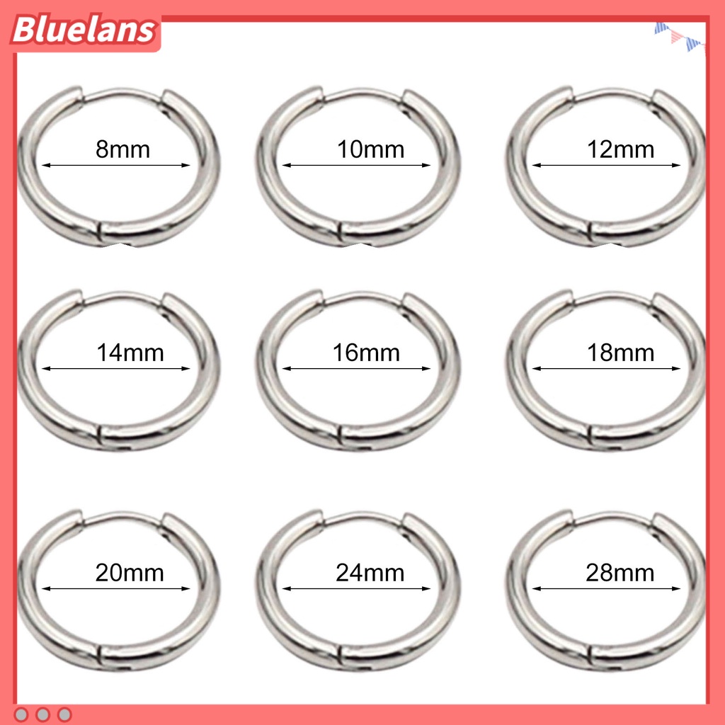 Bluelans Anting Hoop Piercing Bentuk Bulat Untuk Unisex