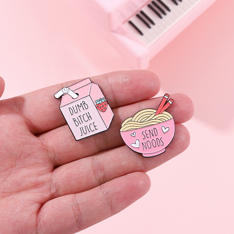 Pin Bros Enamel Bentuk Botol Susu Warna Pink Untuk Aksesoris Pakaian