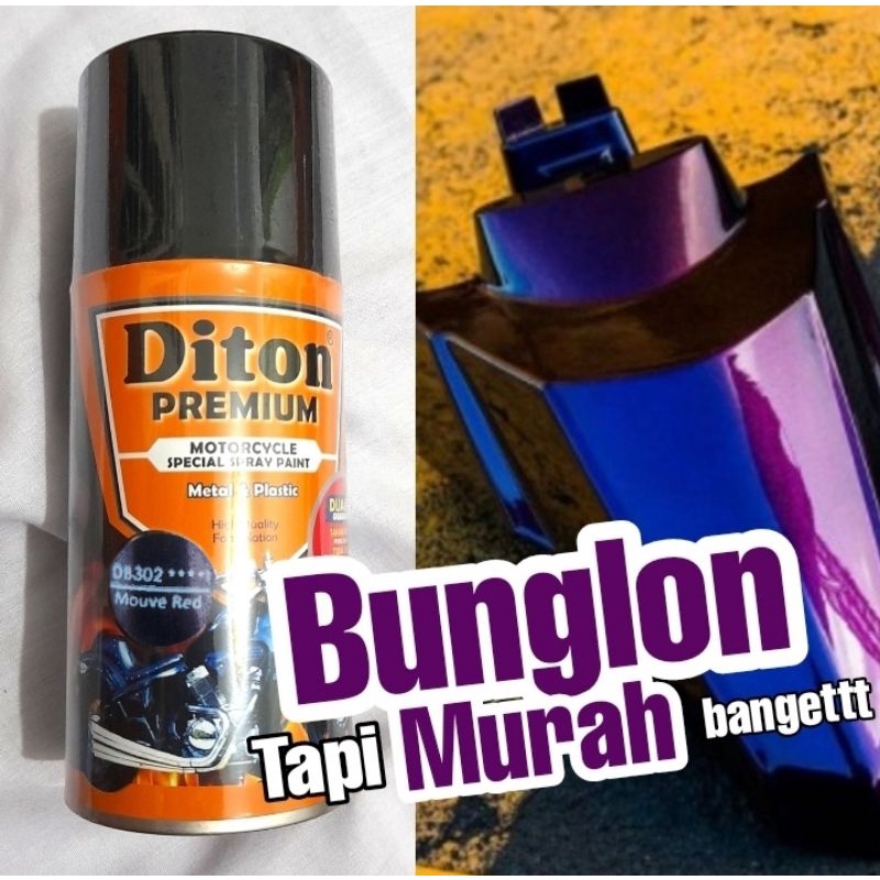 Cat Pilok Pilox DITON Premium DB 302 Bunglon Mouve Red 300ml Ungu Biru Aerosol Cat Semprot Mobil Sep