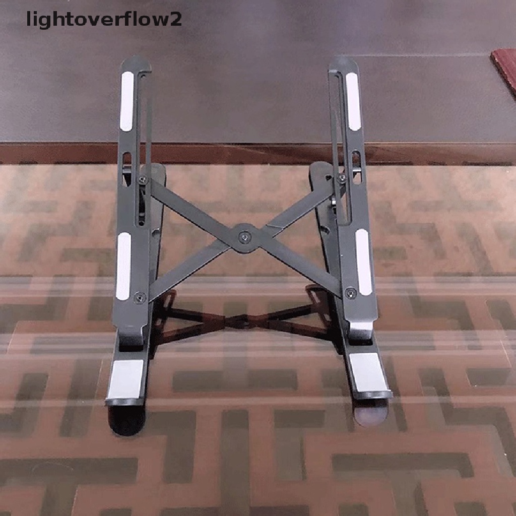 (lightoverflow2) Stand Laptop / Notebook / Tablet Bahan Aluminum Alloy Bisa Dilipat (ID)