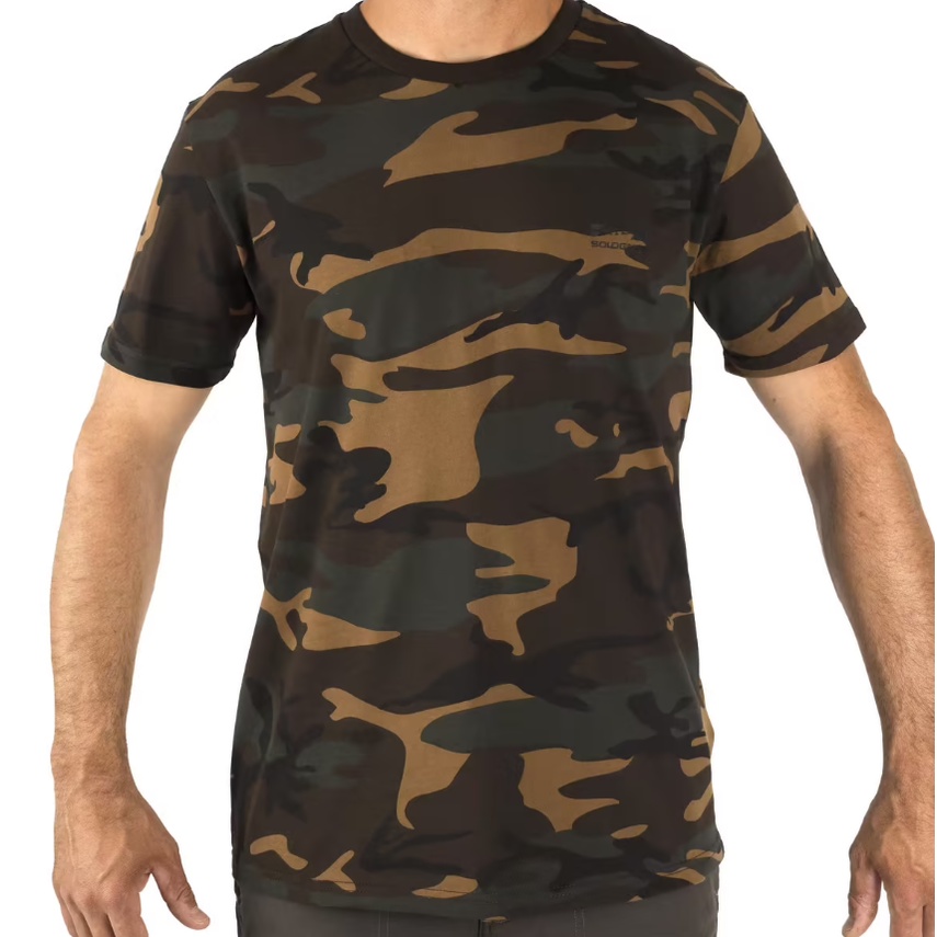 SOLOGNAC Kaos Berburu T-Shirt Pria Olahraga Outdoor