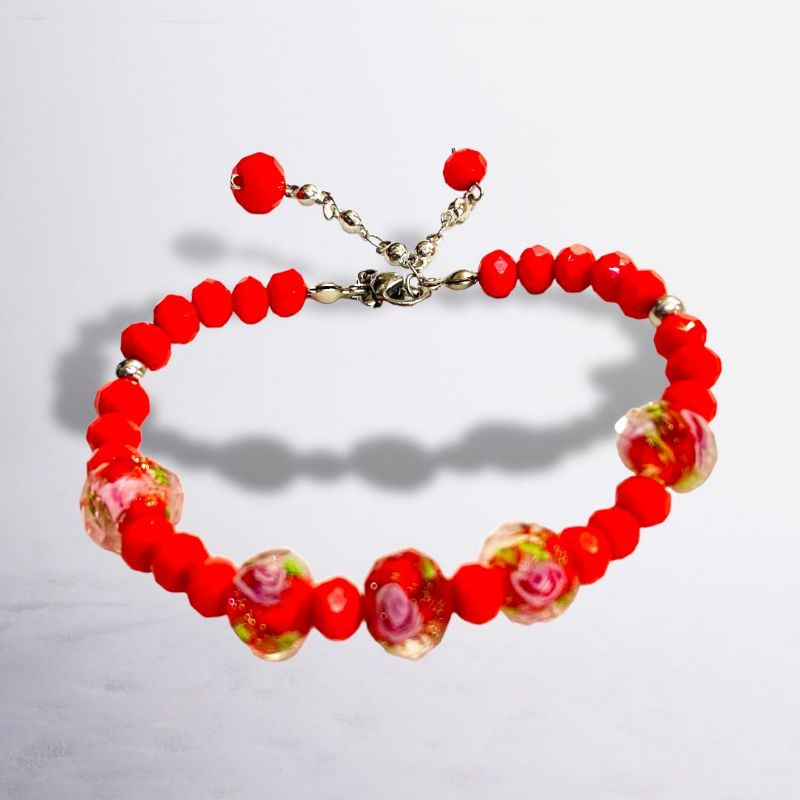 gelang titanium cristal murano kombinasi cristal ceko