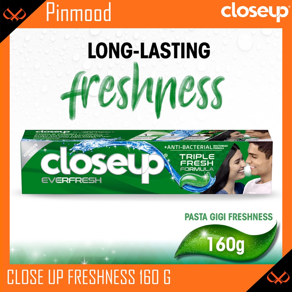 CLOSE UP PASTA GIGI [ 160 G ] GREEN MENTHOL FRESH - TOOTH PASTE PENYEGAR MULUT MEMBERSIHKAN MELINDUNGI MEMUTIHKAN FRESHNESS ANTI-BACTERIAL CLOSEUP