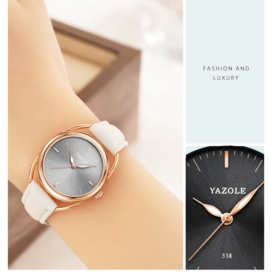 Jam Tangan Wanita Terbaru 2022 Anti Air Strap Kulit Stylish Casual Business 100% ORIGINAL Import Yazole RG 22