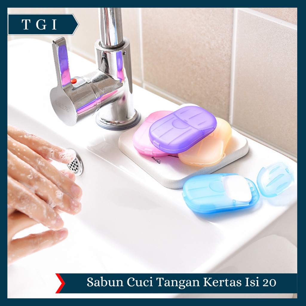 TGI - [ ISI 20 LEMBAR ] SABUN KERTAS ISI 20 SABUN CUCI TANGAN MINI SABUN CUCI TANGAN PORTABLE SABUN CUCI TRAVELING | DISPOSABLE HAND WASHING KERTAS | SABUN TRAVEL | PERLENGKAPAN TRAVEL