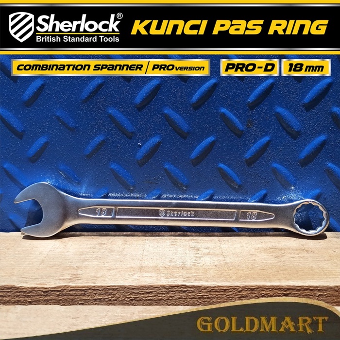 Kunci Pas Ring (Pro-D Series) uk. 18 mm Original Sherlock (1 Pcs)