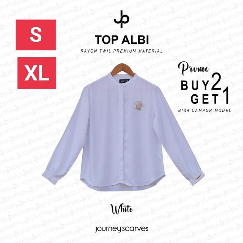 top albi putih/kemeja wanita /kemeja putih