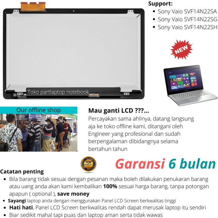 LCD Laptop Sony Vaio SVF14N22SA SVF14N22SG SVF14N22SH new original