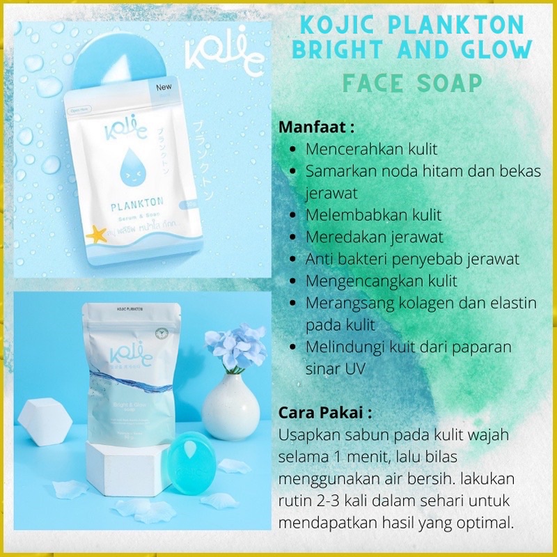 Bright &amp; Glow Face Soap by Kojic Plankton 40gr BPOM