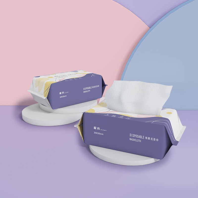 MAGFEY Disposable Face Towel 100Pcs Handuk Muka Sekali Pakai Portabel Disposable Face Towel Facial Tissue Muka Facial Towel Handuk Portable Co