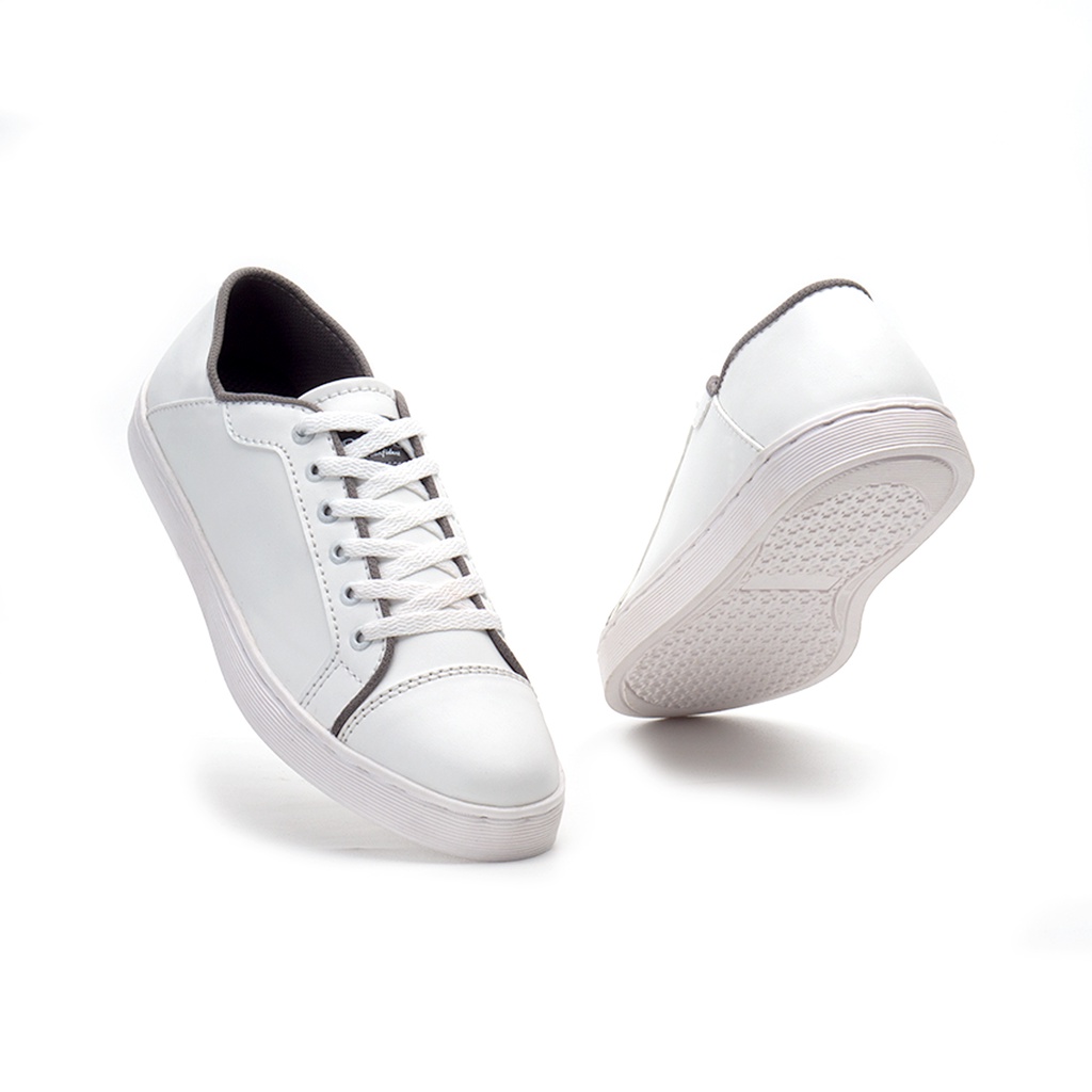 GABRIEL WHITE |ManNeedMe x DAILY| Sepatu Sneakers Pria Casual Shoes Sneaker ORI SOL DIJAHIT