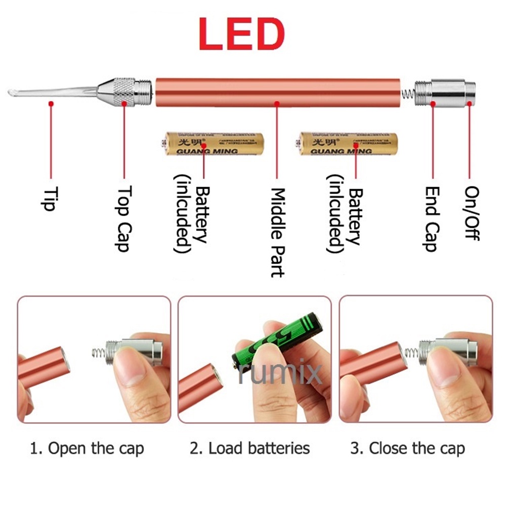 8PCS Set Alat Pembersih Korek Kuping Telinga Stainless Steel Paket Pembersih Kotoran Portable