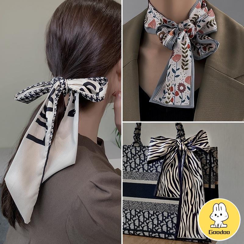 Syal/Ikat Kepala/Ikat Rambut Multifungsi Elegan/Desain Pita Prancis Wanita S -Doo