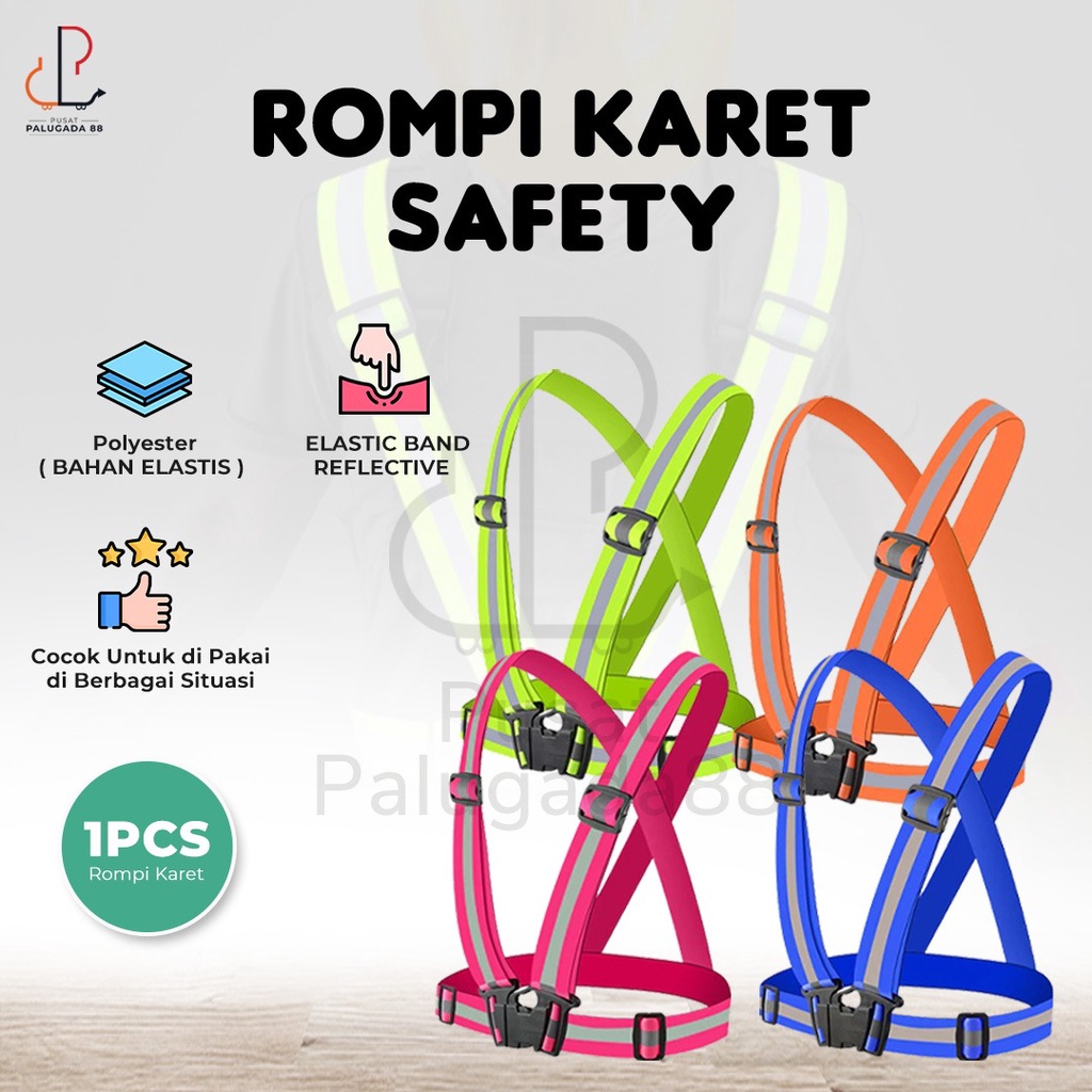 ZEN Rompi safety Karet Safety Vest Scotlight Elastic reflective Rompi V Proyek Guard Bangunan Belt / Elastis Motor