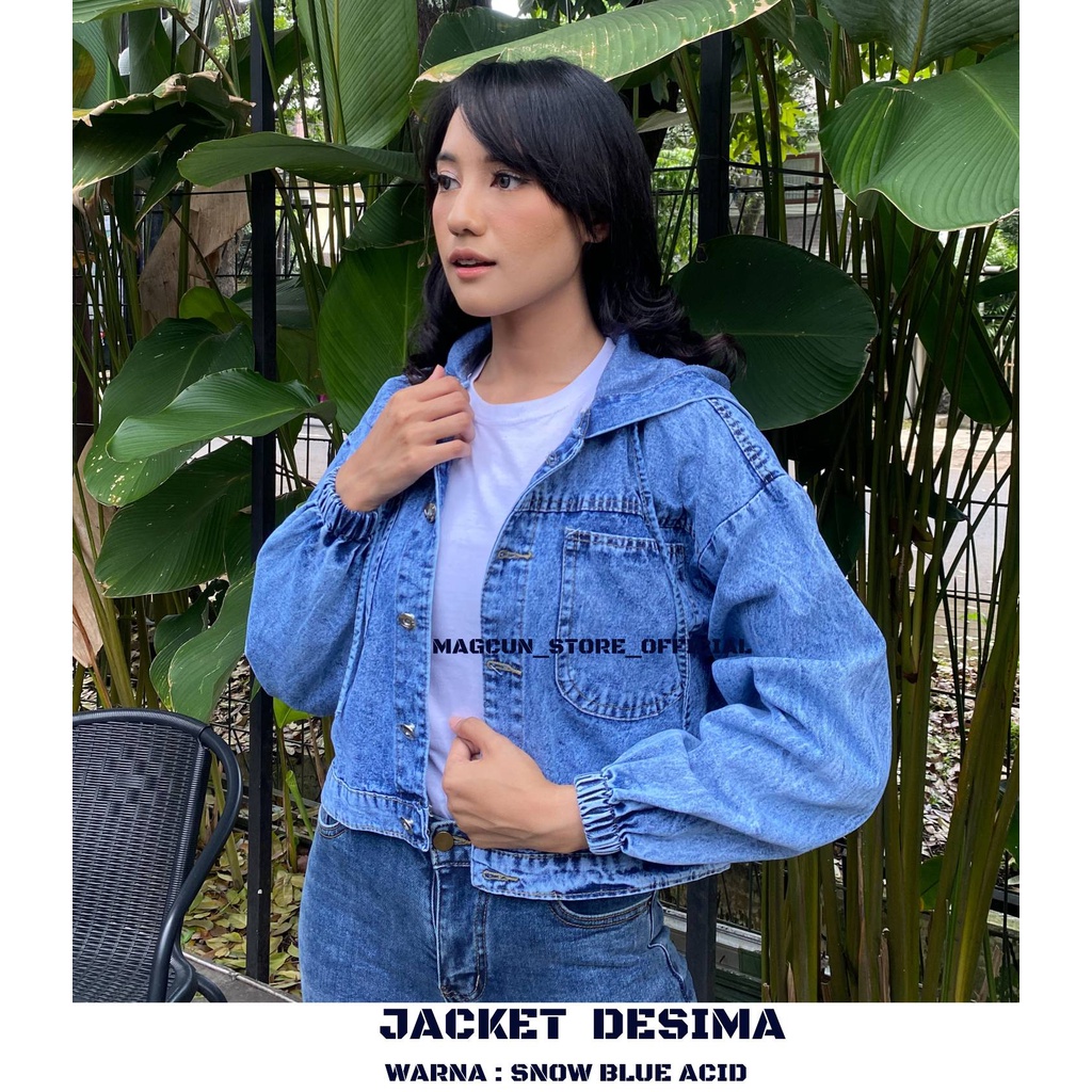 MAGCUN - JAKET JEANS OVERSIZE WANITA // VINTAGE JAKET JEANS OVERSIZE MODEL HOODIE POLOS