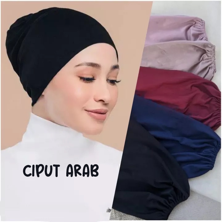 CIPUT KAOS ARAB Anti Pusing / Ciput Hijab Dalaman Kerudung Bahan Spandek Jersey Polos