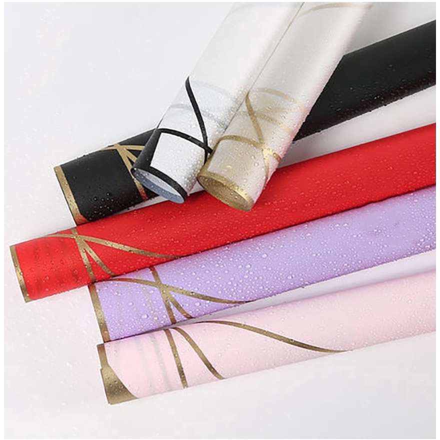 

[ECER] DIAGONAL GOLD LINE FLOWER WRAPPING COLOR TRANSPARENT CELLOPHANE KERTAS BUNGA PEMBUNGKUS BUKET
