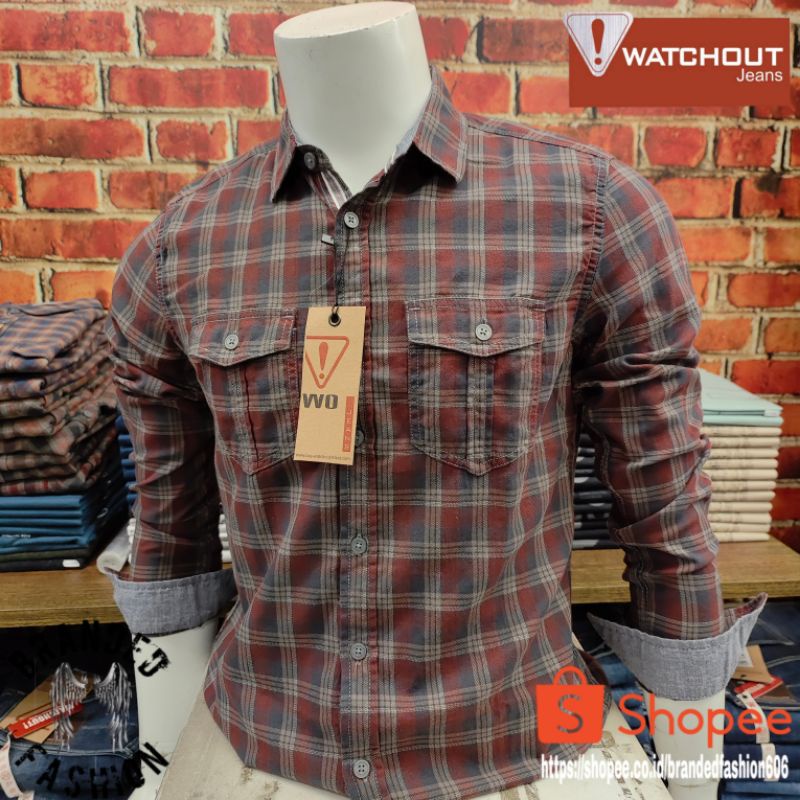 WATCHOUT // KEMEJA LENGAN PANJANG JS302320137 MAROON