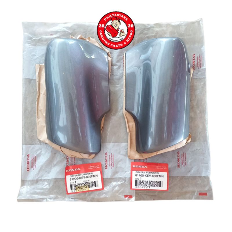 COVER TUTUP FORK SHOCK SKOK SPAKBOR DEPAN GREY ABU ABU HONDA SUPRA FIT X 100 ORIGINAL 61400-KEV-830F