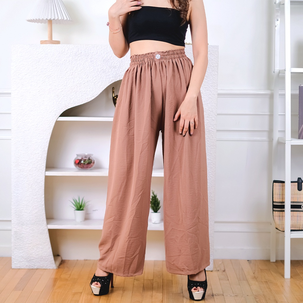 MAURA KULOT CRINKLE HIGHWAIST WANITA / KULOT CRINKLE LOOSE | OUTFIT OOTD WANITA TERBARU