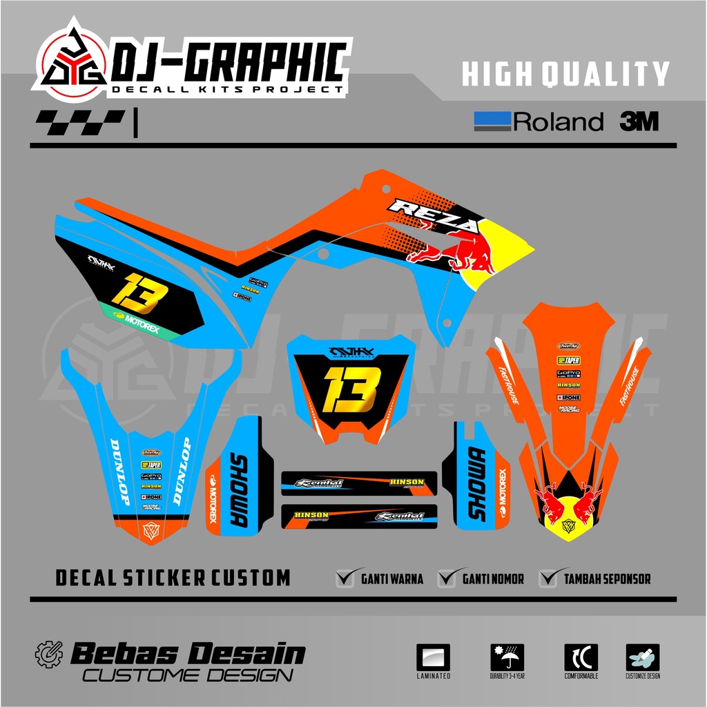 DECAL CRF 150 L FREE CUSTOME DESIGN MOTIF REDBULL