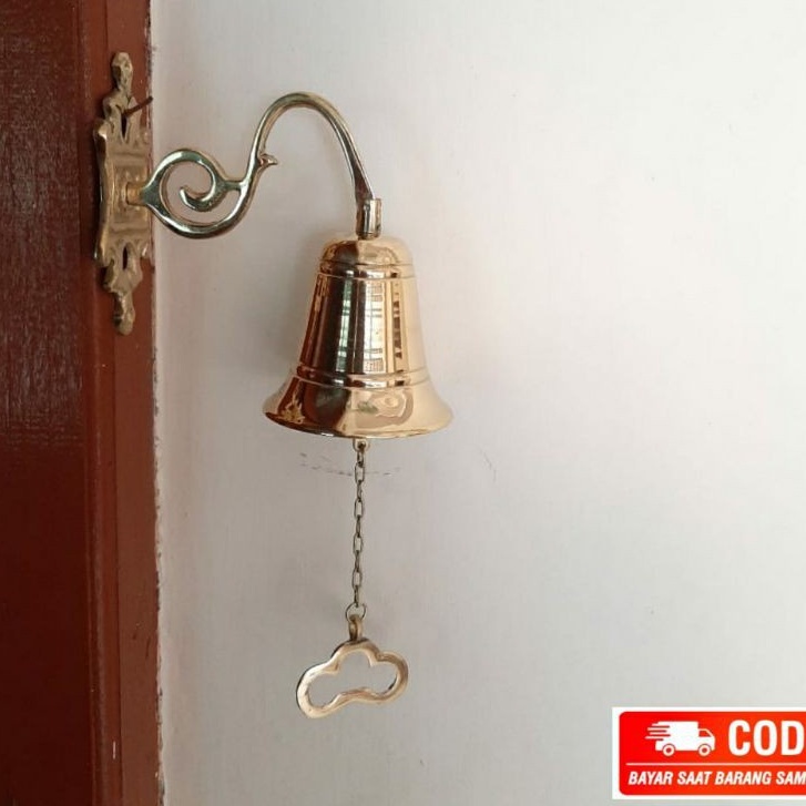 Bel Lonceng Klintingan Pintu Rumah Pagar Kuningan Antik Murah 10cm