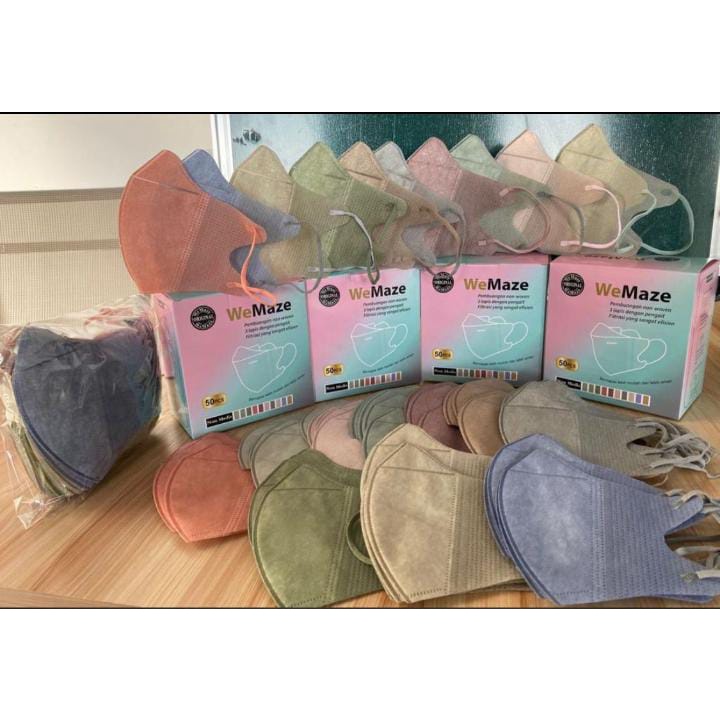 MASKER DUCKBILL WARNA  3PLY ISI 50 PCS MIX WARNA PASTEL