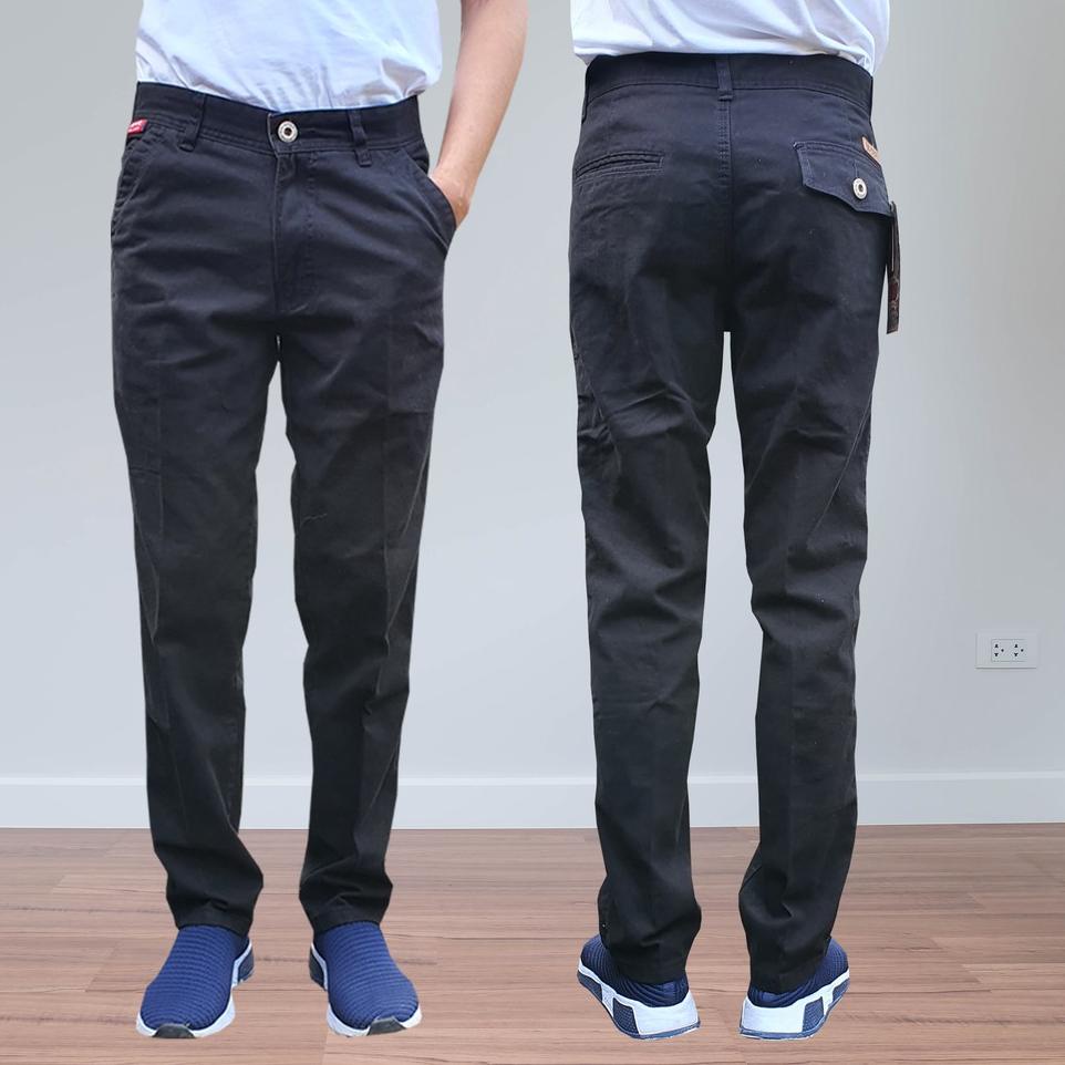 [KML.18Oc22ᴴ] Celana Chino Slim Fit Chinos Panjang Pria Dewasa Casual Hitam Cream Abu Bahan Cardinal