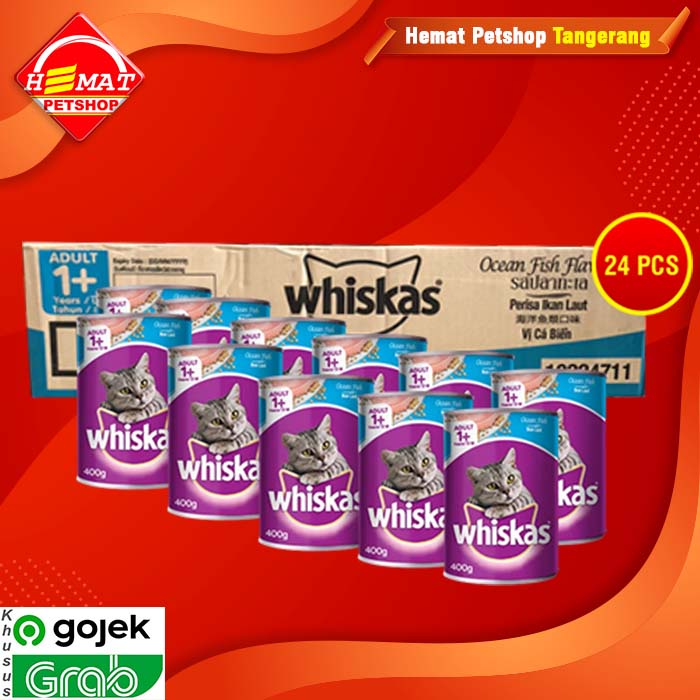 GOSEN Makanan Kucing Whiskas Kaleng Wetfod Grosir Dus Isi 24 PCS 400GR