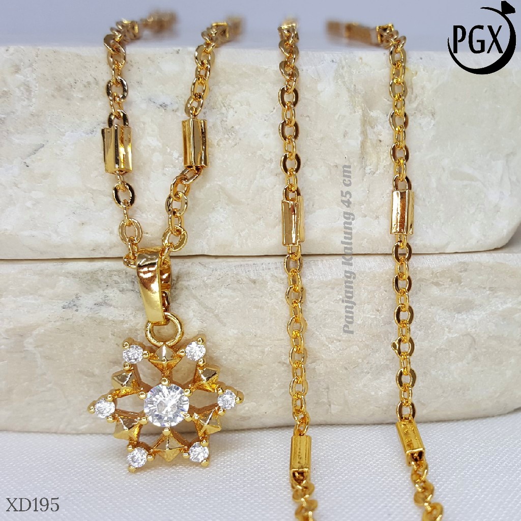 PGX Kalung Wanita Xuping Aksesoris Fashion Perhiasan Lapis Emas XD195