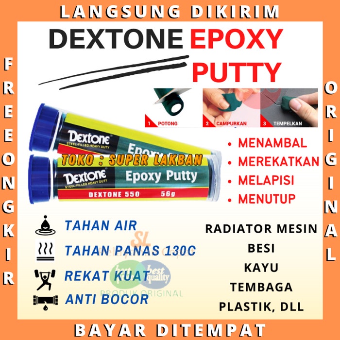 Lem Lem Dextone Epoxy Putty Penutup Bocor Toren Pipa Kitchen Sink Wastafel