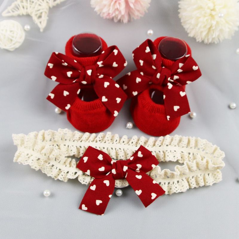 BABY K2 - Kaos Kaki + Set Bandana Warna Merah