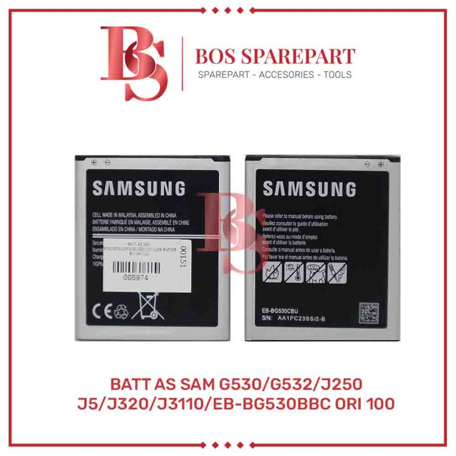 BATERAI AS SAMSUNG G530 / G532 / J250 / J5 / J320 /EB-BG530BBC ORI 100 / BATTERY / BATRE