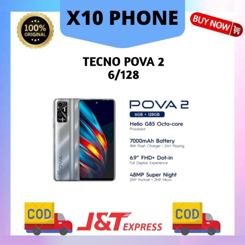 Tecno Pova 2 6/128 Ram 6gb internal 128gb Garansi Resmi