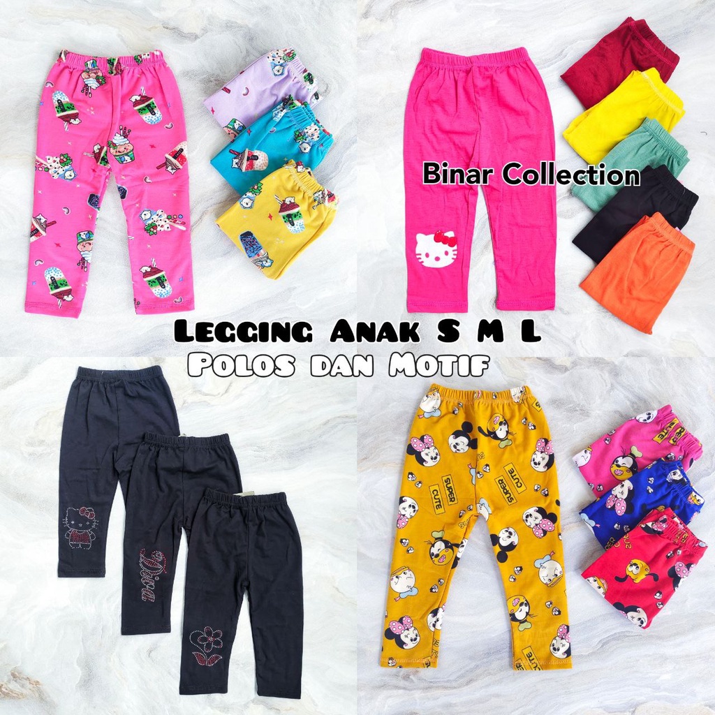 Celana Legging Leging panjang anak 1-3 tahun S M L celana panjang anak murah polos dan motif murah lucu harian