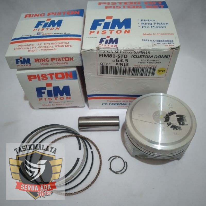 PISTON KIT SEHER KIT FIM 81 CUSTOM DOME MENTAH PEN 15 DIAMETER 63.5, 64, 64.5, 65