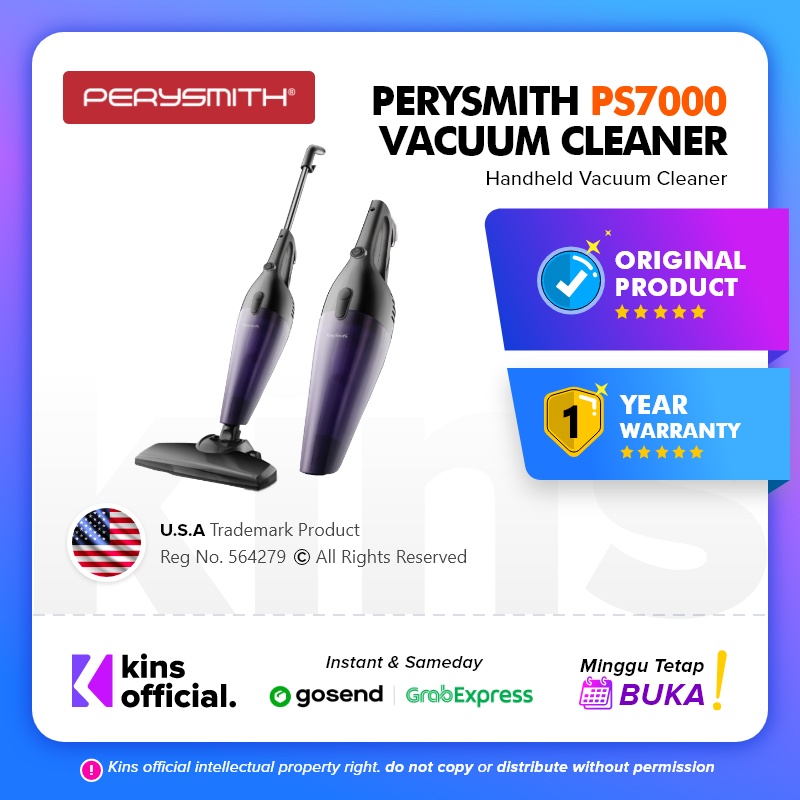 PerySmith PS7000 Portable 2IN1 Handheld Vacuum Cleaner Penyedot Debu