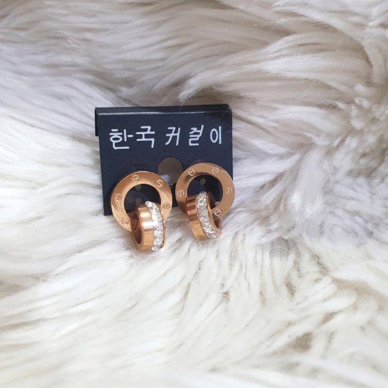 Anting Titanium asli Anti karat anti alergi Earring Stainless steel Premium Quality 9373