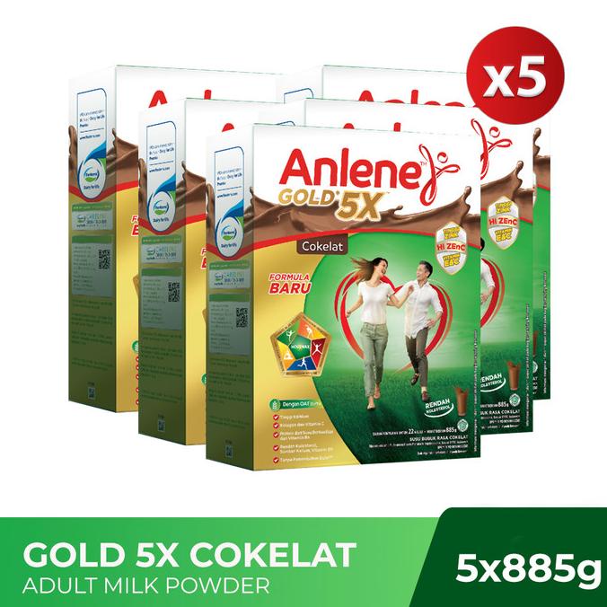 

[ COD ] Anlene Gold 5X Susu Bubuk Cokelat 5 x 885g-Tulang, Sendi & Otot