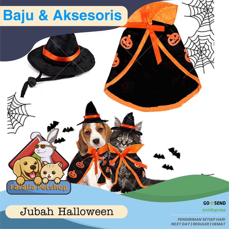 Jubah Baju Halloween Halowin Kucing Anjing Cat Dog Hoodie Cloths