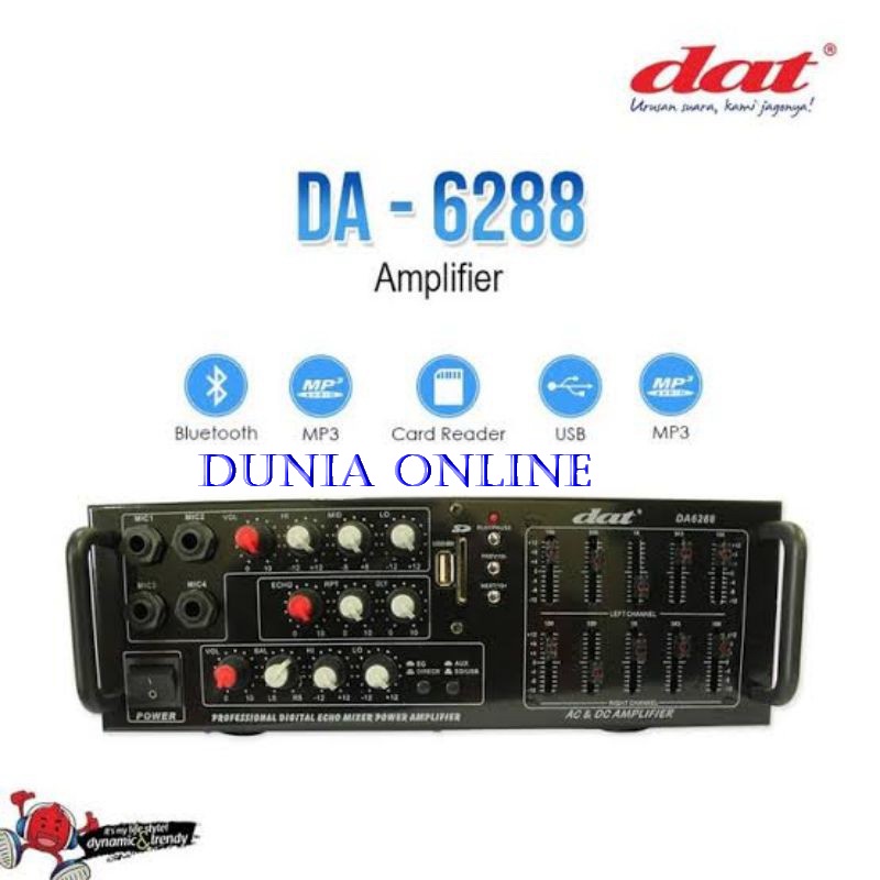AMPLIFIER DAT DA 6288 AMPLI DAT DA6288 DAT 6288 ORIGINAL USB BLUETOOTH